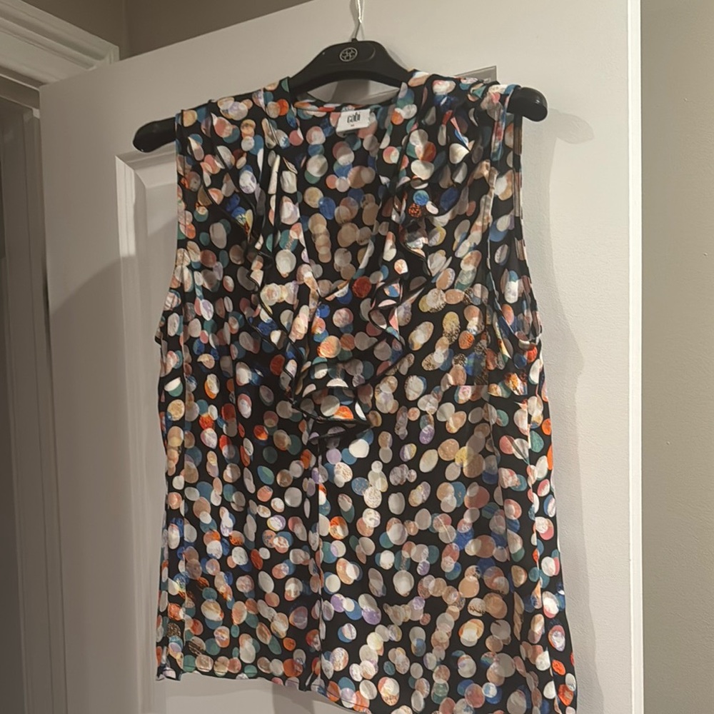CAbi Multicolor Polka Dot Blouse